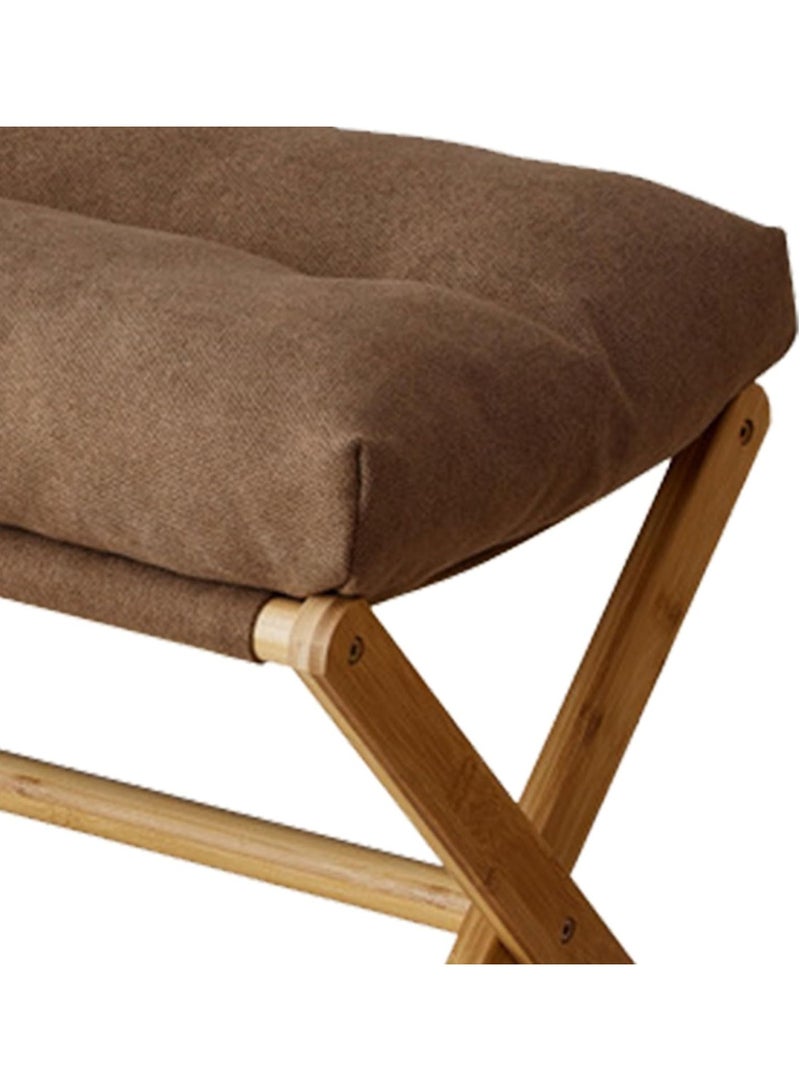 Foldable footrest, small, skin-friendly footrest with X-shaped legs, versatile and soft footrest, suitable for bedroom, office, living room and dressing room (coffee color) - Image 4