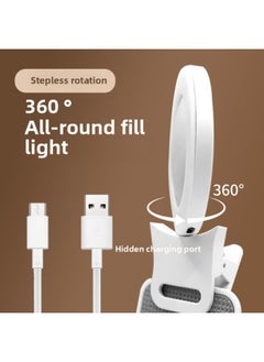 General Mobile Phone Fill Light Ring Live Selfie Beauty Light Outdoor Live Photo Flash Video Conference Light-Color:White  - Image 3