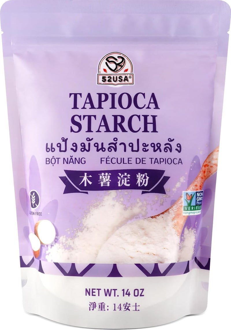52USA Gluten-Free Tapioca Starch, 14oz - All Natural Thickener for Cooking and Baking - Image 1