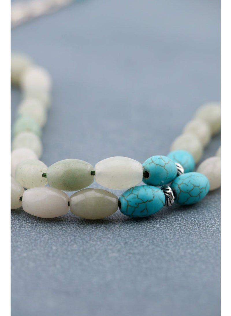 Kamins Collection Light Green Agate& Turquoise Tasbih - Image 5