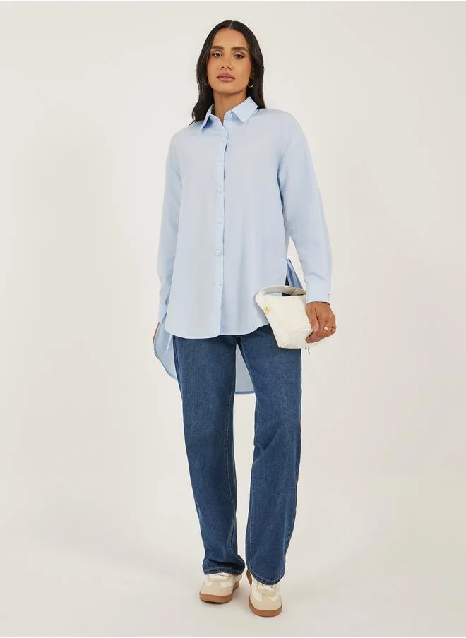ستايلي Oversized Longline Side Split Shirt