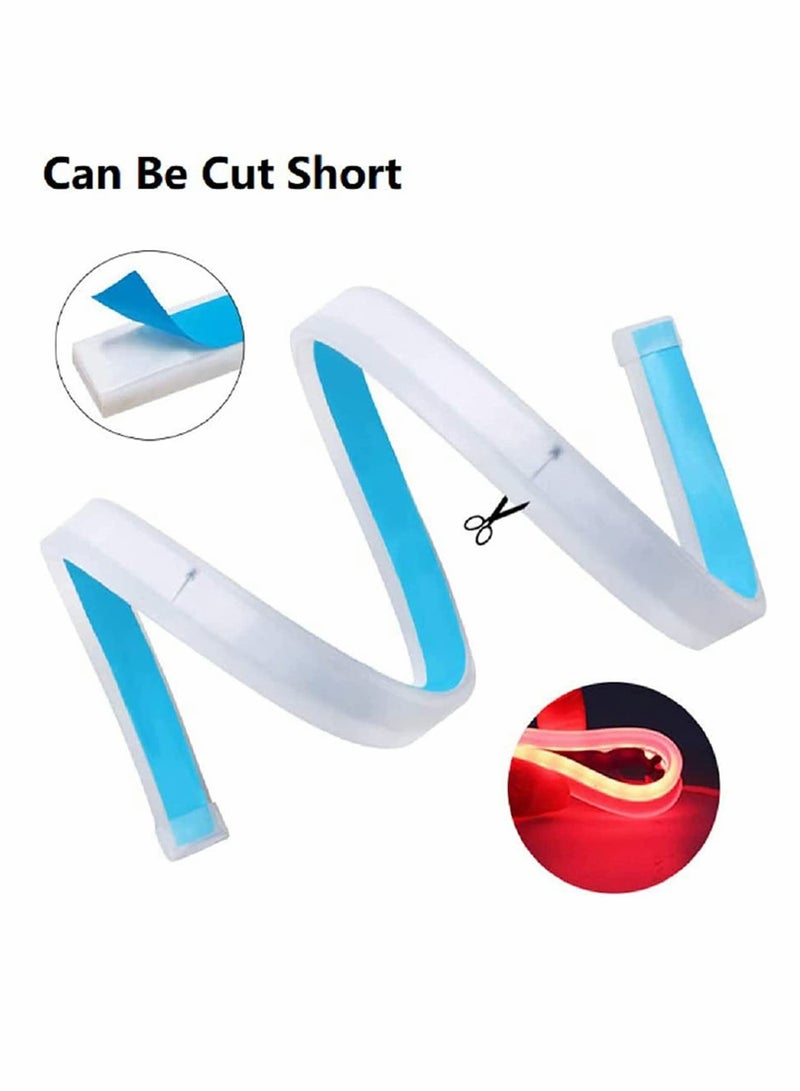 شريط إضاءة LED مزدوج اللون مرن 12 فولت 24 بوصة مقاوم للماء مع وظيفة إشارة الانعطاف المتسلسلة عبوة 2 مصباح أمامي زينة - Image 5