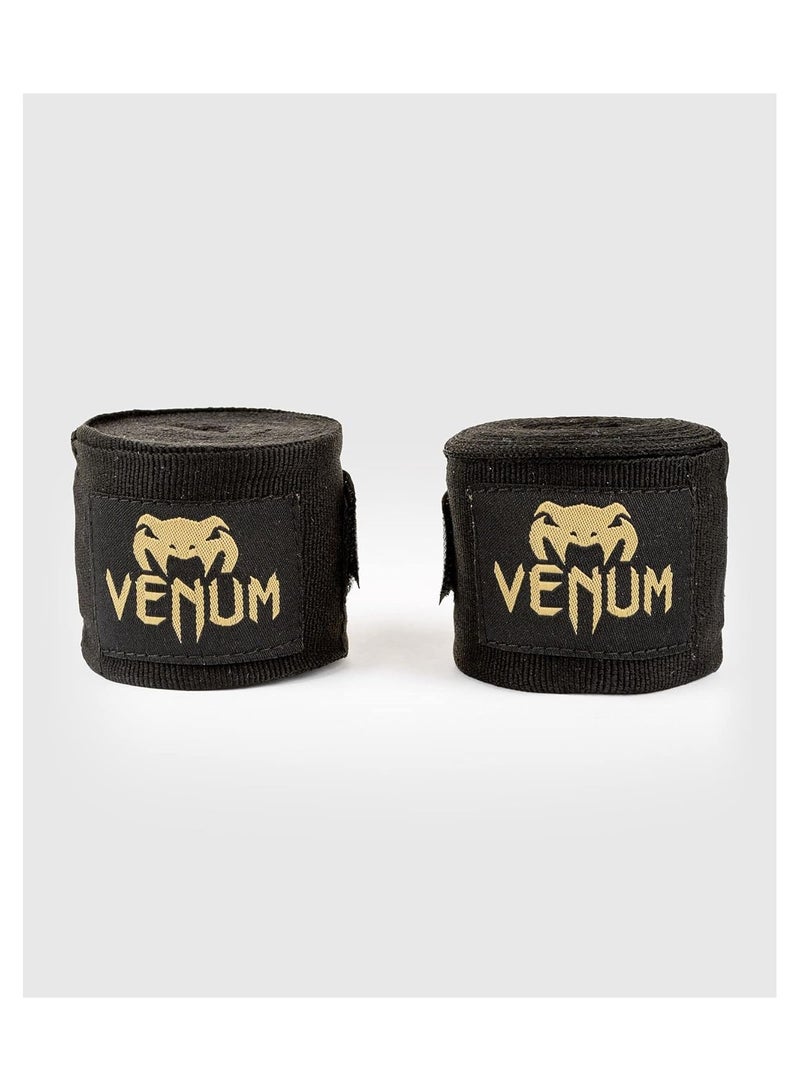 VENUM Kontact Boxing Handwraps, Black-Gold, 2.5m – Shorter Length, High Durability - Image 3
