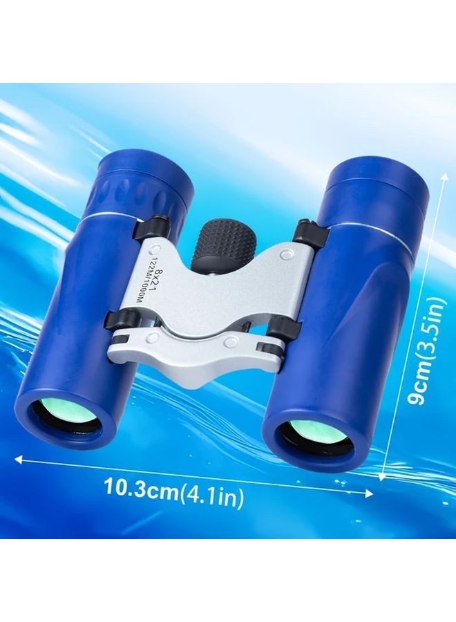 Blue 8x21 High Power Binoculars 10X Magnification Lightweight Portable for Bird Watching Travel - Image 3