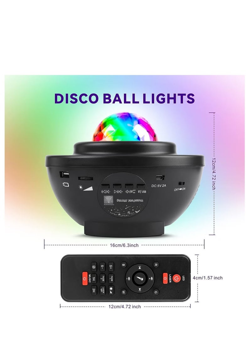 LED Star Light Projector,Baytion Starry Night Lights & Rotating Ocean Wave Music Projection Lamp with Remote Control Bluetooth Speaker for Kids Room Bedroom,Living Room Decoration