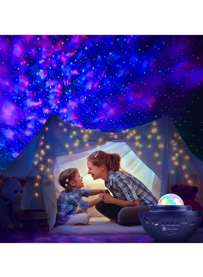 LED Star Light Projector,Baytion Starry Night Lights & Rotating Ocean Wave Music Projection Lamp with Remote Control Bluetooth Speaker for Kids Room Bedroom,Living Room Decoration