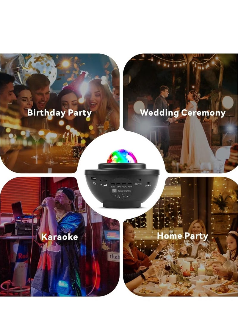 LED Star Light Projector,Baytion Starry Night Lights & Rotating Ocean Wave Music Projection Lamp with Remote Control Bluetooth Speaker for Kids Room Bedroom,Living Room Decoration