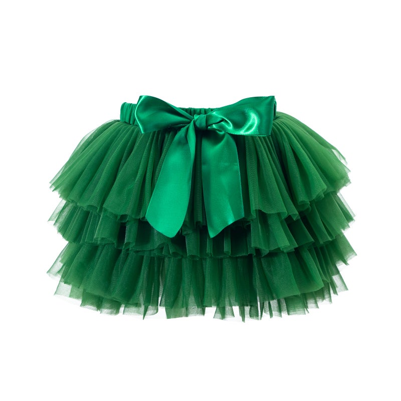 European American Toddler Skirt Set with Headband Christmas green (including hairband) 