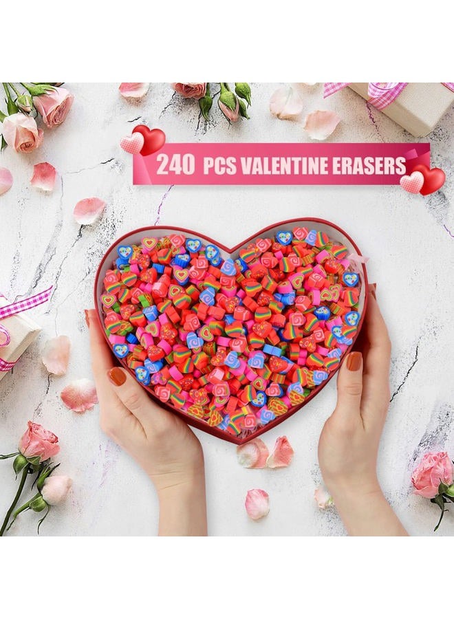 LIGHOON Valentine Mini Erasers for Kids Bulk, 240 Pcs Valentine's Day Heart Erasers, Novelty Cute Holiday Erasers Valentine Party Decoration Supplies Gift Filling - Image 3