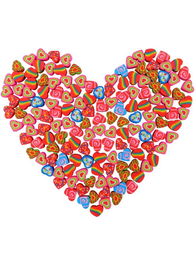 LIGHOON Valentine Mini Erasers for Kids Bulk, 240 Pcs Valentine's Day Heart Erasers, Novelty Cute Holiday Erasers Valentine Party Decoration Supplies Gift Filling - Image 1