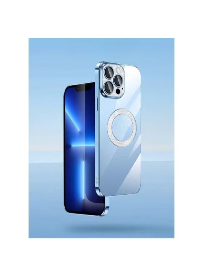 KST Design iPhone 13 Pro Max Diamonds Series Magsafe Case Wireless Charging Compatible Clear Cover with Electroplating Frame Camera Lens Protection Design  - Image 3