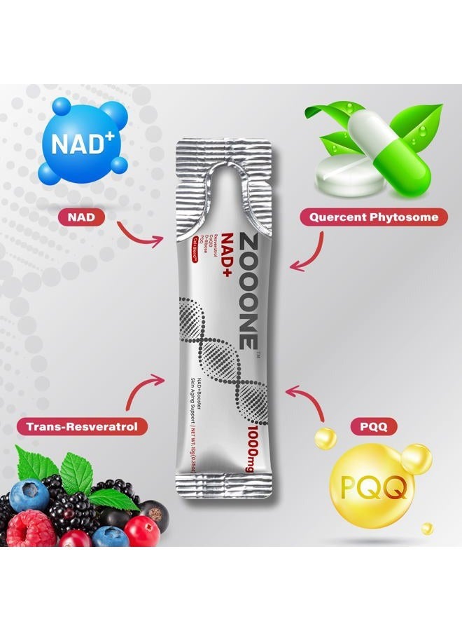 zooone مكمل NAD+ 30 قطعة، نيكوتيناميد ريبوسيد وريسفيراترول فاخرة، إصلاح الحمض النووي والشيخوخة الصحية، مكمل NAD المتقدم للرجال والنساء، يعزز الطاقة الخلوية - Image 3
