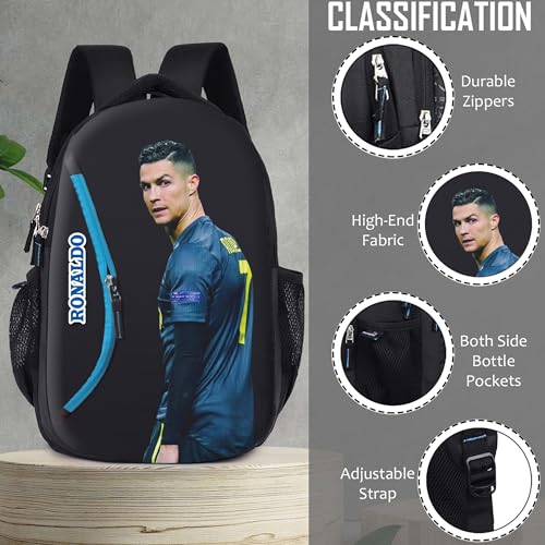 Ronaldo School Bag Printed Travel Daytrip Office College Unisex Casual Backpack Multi-Purpose Bag - Image 4
