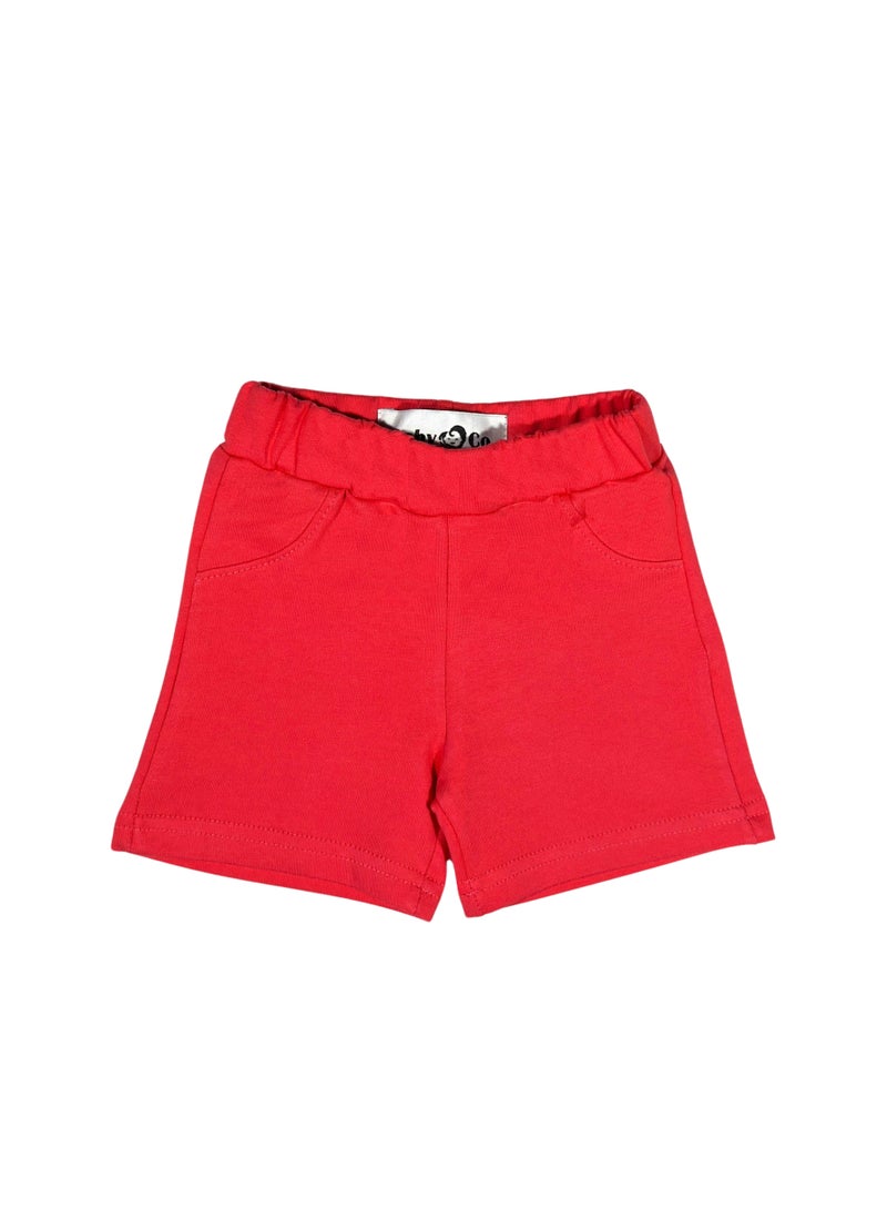 Baby Co. Flamingo White T-shirt Short Girls Set (White T-shirt + Pink Shorts) - Image 3