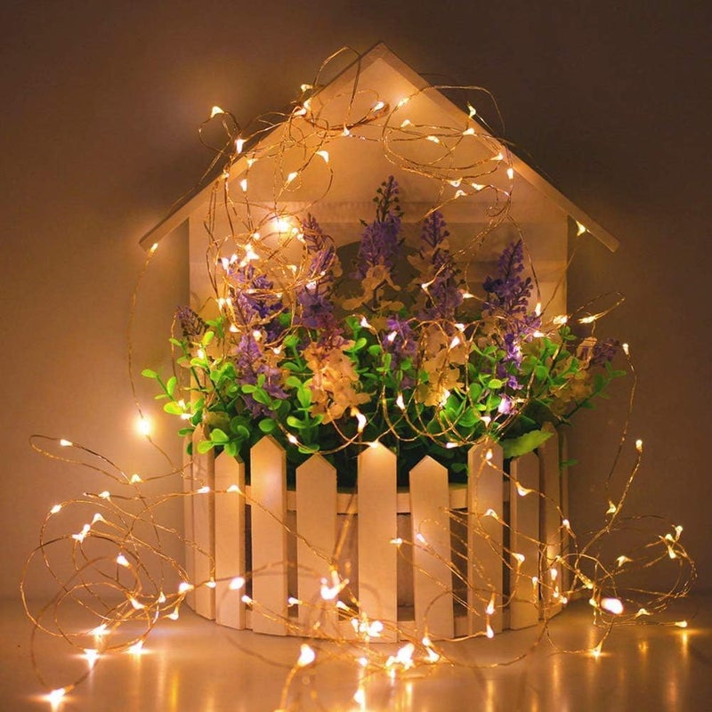Twinkle Star 300LED 99FT Copper Wire String Lights Battery Operated 8 Modes Fairy Lights with Remote Waterproof Fairy String Lights for Outdoor Christmas Lights Wedding Party Decoration Warm White - Image 2