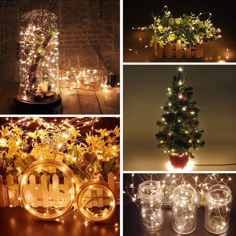 Twinkle Star 300LED 99FT Copper Wire String Lights Battery Operated 8 Modes Fairy Lights with Remote Waterproof Fairy String Lights for Outdoor Christmas Lights Wedding Party Decoration Warm White - Image 3