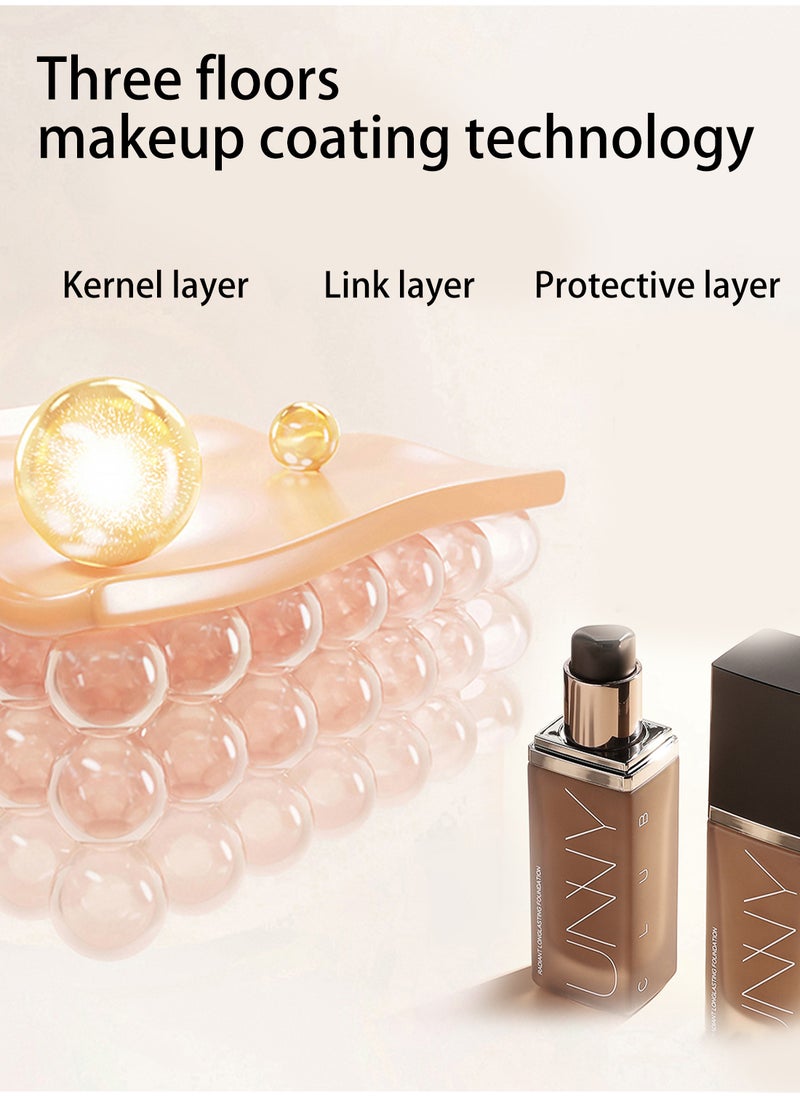 Unny Club - UNNY CLUB Radiant Longlasting Foundation Waterproof Smudge Proof Lightweight Breathable Oil Contril Moisturizing Base Makeup to Brighten Skin Tone and Create a Natural Look for Oily Skin 30g - Image 1