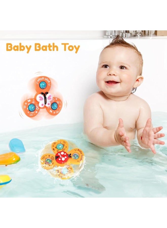 ST ZONE 3PCS Suction Cup Spinner Toys for Toddlers 12M+ – Press & Spin Baby Sensory Fidget Toys – Bath, High Chair & Travel Toy Set - Image 2