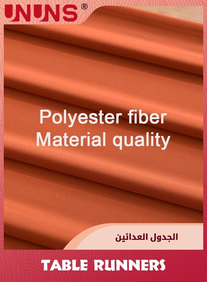 UNUNS مفرش طاولة، 70×300 سم من الشيفون التراكوتا لحفلات الزفاف، مفرش طاولة ريفي رومانسي لتزيين الحفلات والمنزل - Image 4