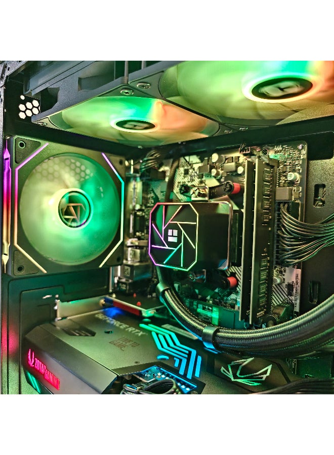 ثيرمالرايت جهاز كمبيوتر للألعاب، معالج Intel Core i7-14700F، بطاقة رسومات RTX 3080 بسعة 10 جيجابايت، ذاكرة وصول عشوائي DDR4 بسعة 32 جيجابايت، قرص SSD من نوع NVMe M.2 بسعة 1 تيرابايت، مبرد سائل للمعالج بإضاءة RGB مقاس 240 مم، مزود طاقة بقدرة 850 واط، صندوق كمبيوتر ATX أسود بسبعة مراوح بإضاءة ARGB، نظام تشغيل Windows 11 Pro أسود - Image 4