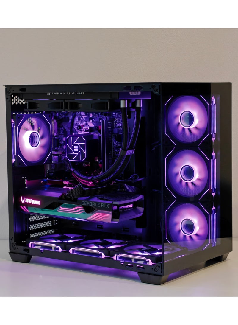 ثيرمالرايت جهاز كمبيوتر للألعاب، معالج Intel Core i7-14700F، بطاقة رسومات RTX 3080 بسعة 10 جيجابايت، ذاكرة وصول عشوائي DDR4 بسعة 32 جيجابايت، قرص SSD من نوع NVMe M.2 بسعة 1 تيرابايت، مبرد سائل للمعالج بإضاءة RGB مقاس 240 مم، مزود طاقة بقدرة 850 واط، صندوق كمبيوتر ATX أسود بسبعة مراوح بإضاءة ARGB، نظام تشغيل Windows 11 Pro أسود - Image 2