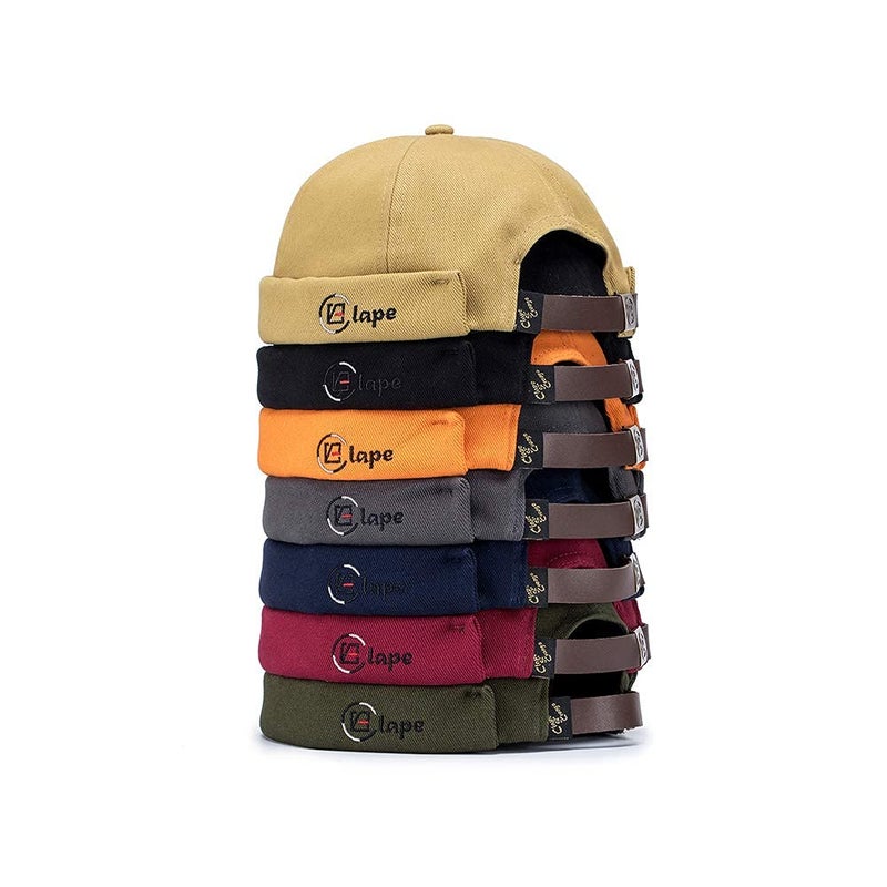 Croogo Docker Brimless Hat Visor-Less Cotton Retro Skull Cap Leon Watch Cap Stylish Sailor Leon Hat,Gray-OG01 - Image 5