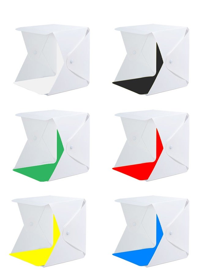 PADOM - Padom Ring Light Photo Studio Box, Folding Portable Photography Shooting Light Tent Kit with 3 Lighting Models White/Warm/Soft Lighting +white and black background size 40 * 40 * 40 CM - Image 1