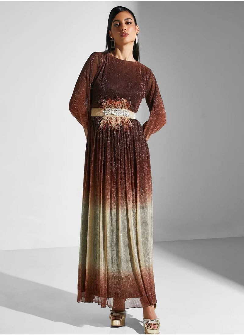 جولدن ابل Belted Knitted Dress