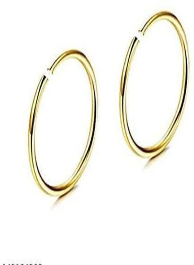 RENU CREATION Beads Gold-Plated Plated Metal, Alloy, Brass, Tungsten Nose Ring (Pack Of 2) Gold - Image 1