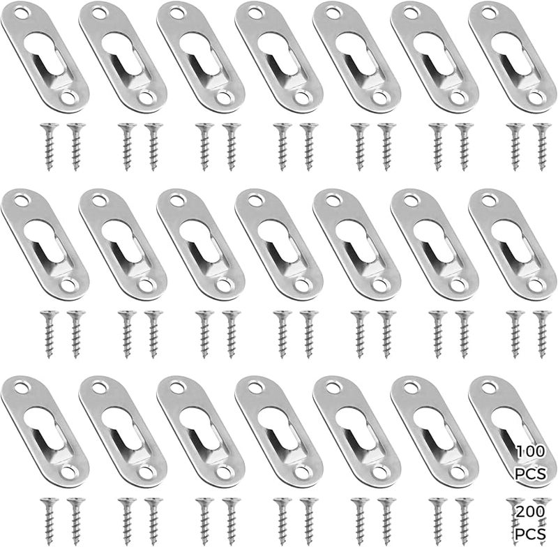 Heavy Duty Picture Hanging Kit 100 D Rings with Screws for Frames Mirrors Canvas Art - Image 1