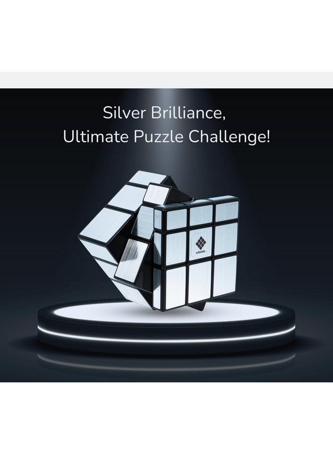 كوبليلو مكعب سحري سريع Drift 3X3 Mirror (فضي) | مكعب Shape Shifter | لغز العصف الذهني السريع للتخلص من التوتر | مثالي للأطفال والكبار | مكعب Bump عالي الأداء - Image 2