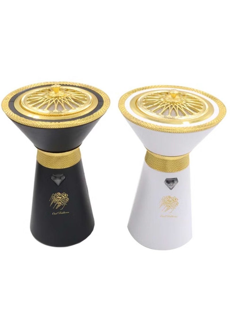 Unique Design Portable Electric Incense Burner - USB Rechargeable Arabic Oud Censer, Smart Hair and Clothing Bukhoor Diffuser for Car, Home, and Office - Matte Black - Image 5