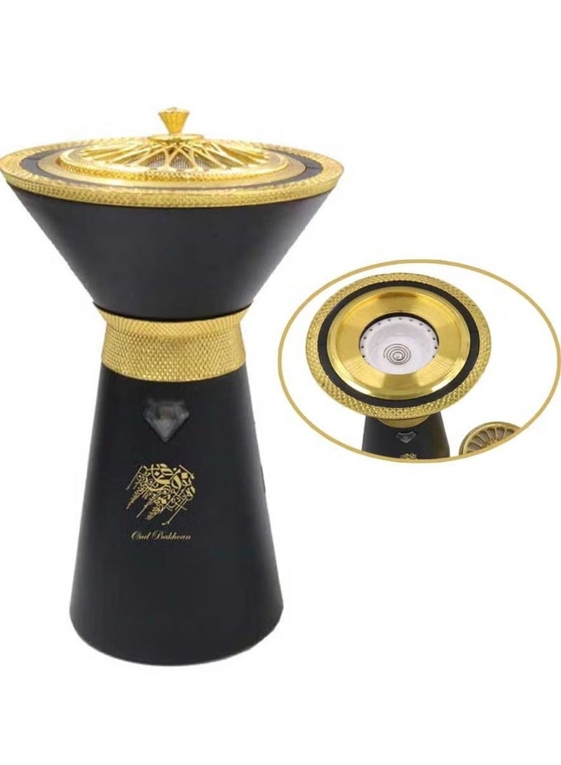 Unique Design Portable Electric Incense Burner - USB Rechargeable Arabic Oud Censer, Smart Hair and Clothing Bukhoor Diffuser for Car, Home, and Office - Matte Black - Image 3
