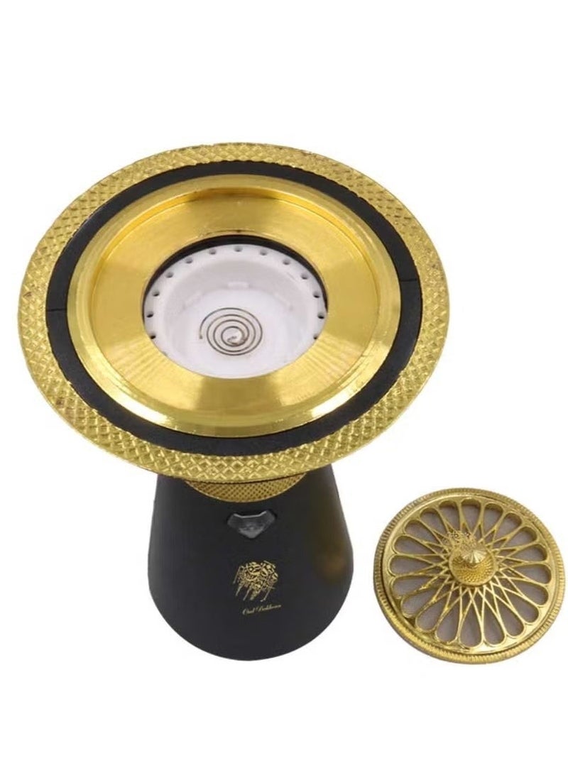 Unique Design Portable Electric Incense Burner - USB Rechargeable Arabic Oud Censer, Smart Hair and Clothing Bukhoor Diffuser for Car, Home, and Office - Matte Black - Image 4