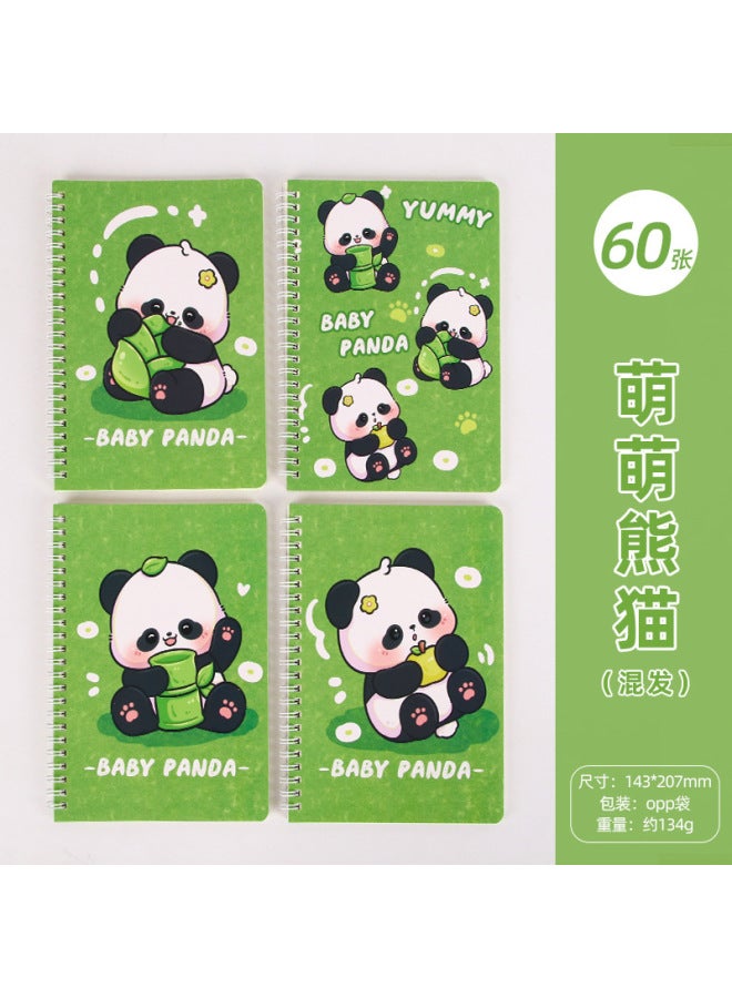 Cute Cartoon A5 Coil Book pirational Text Rollover Book Student Exam Thickened Horizontal Line Notebook - Image 1