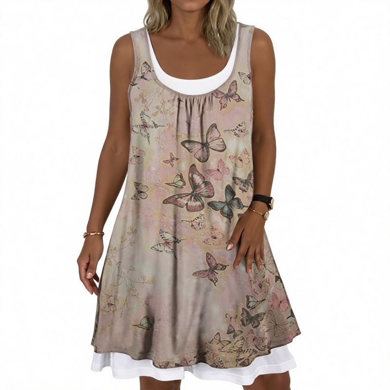 Fashion Printed Casual Dress Loose Fit Women