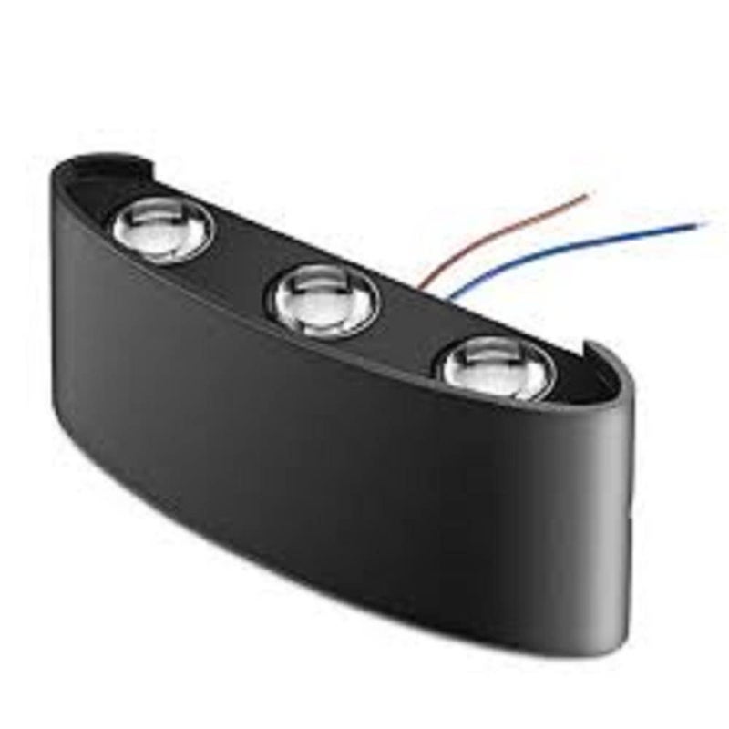 SEER 6 Watts UpDown Outdoor Oval LED 6 Ray Outdoor Waterproof IP65 Exterior Wall Step Light Fixture Waterproof Lamp Warm White Black BodyMetal Pack 1 - Image 4