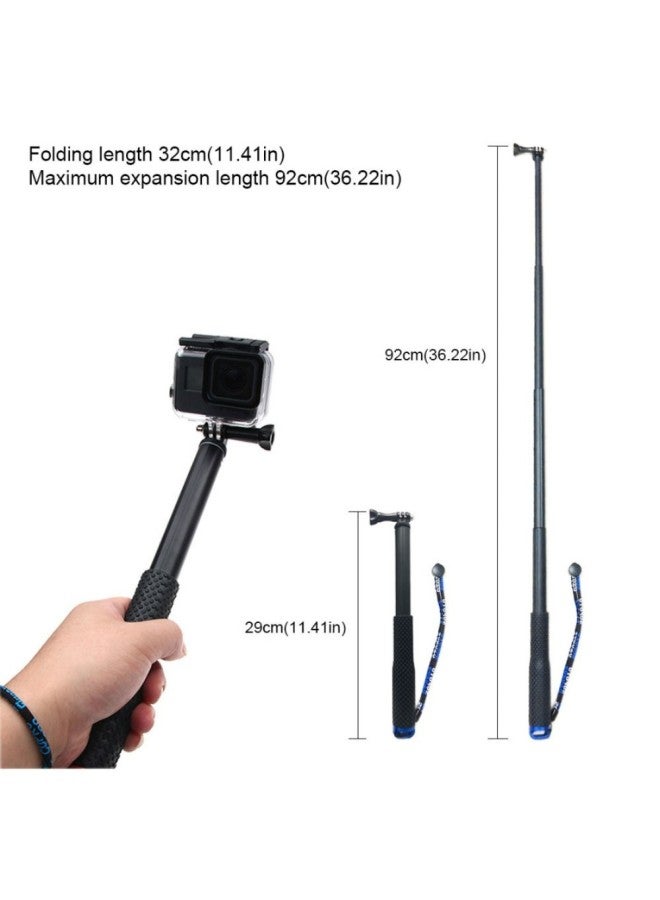 Sports Camera Selfie Stick Outdoor Travel Mobile Phone Selfie Suitable For GOPRO Ant SJCAM Retractable Handheld SP-Color:Golden Yellow - Image 3