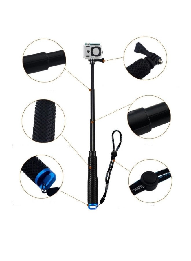 Sports Camera Selfie Stick Outdoor Travel Mobile Phone Selfie Suitable For GOPRO Ant SJCAM Retractable Handheld SP-Color:Golden Yellow - Image 4