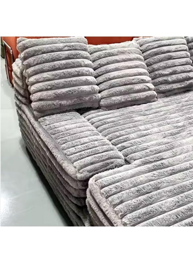 Zayn comforts Modular King Sofa in Luxe Brown Suede - Image 5