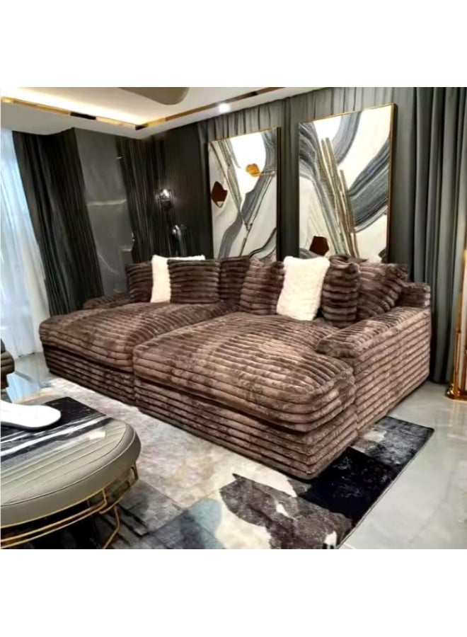 Zayn comforts Modular King Sofa in Luxe Brown Suede - Image 4