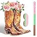 Pajean Cowgirl Boot Piata Set Cute Western Piata with Stick Blindfold Photo Prop Gift Holder for Girls Kids Bridal Shower Birthday Baby Shower Horse Racing Party Decoration Supplies - Image 2