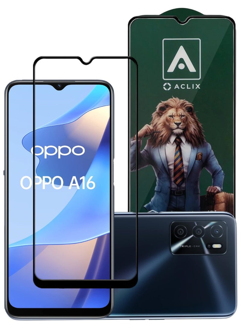 ACLIX Antistatic ESD Dustproof Premium Quality High Definition Tempered Glass Screen Protector Designed For Oppo A16 - Image 1