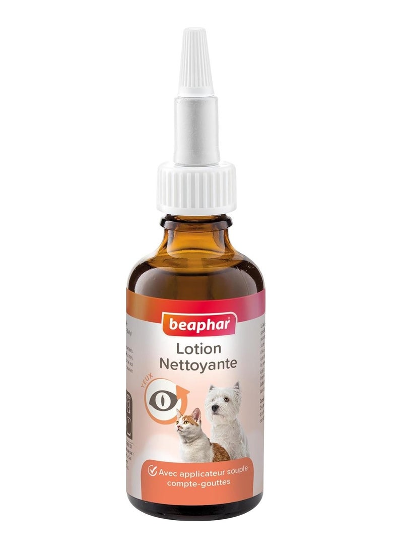 بيفار لوشن العيون للقطط والكلاب ينظف ويدعم منطقة العين الحساسة ويرطب ويجدد ويزيل بقع الدموع لوشن سهل الاستخدام 50 مل - Image 1