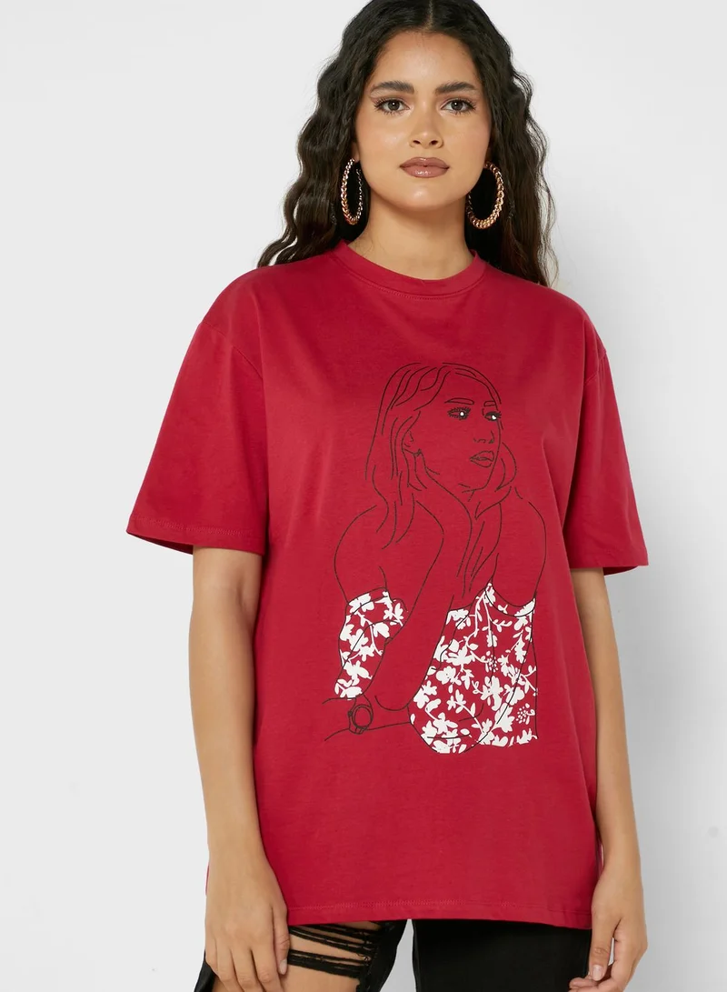 Ginger Graphic Oversized T-Shirt