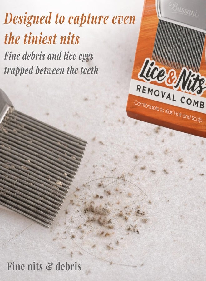 Bussani Lice Comb for Fine & Thick Hair | Lice Treatment | Nit Comb for Lice Eggs | Lice Brush | Peine para Piojos y Liendres para Niñas | Great for Dandruff & Psoriasis - Image 4