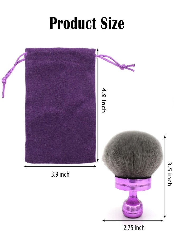 VKSG Extra Large Body Makeup Brush For Self Tanner，74mm Wide Kabuki Brush for Self Tan with Drawstring Bag,Soft Big Self Tan Brush for Body Bronzer, Self Tanner Applicator for Face Legs Arms(Purple) - Image 2