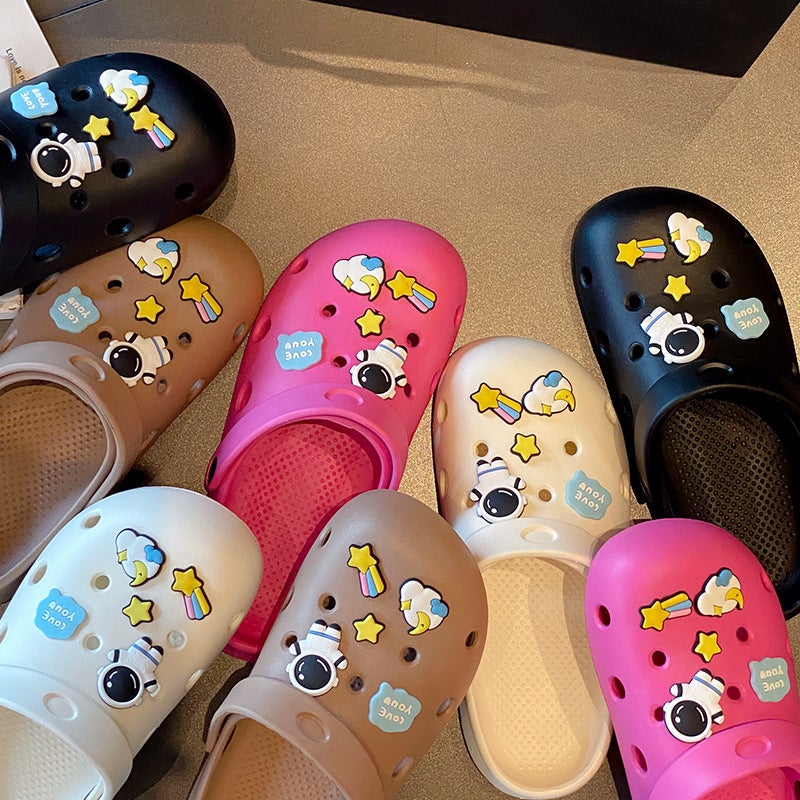 Croc Shoes Women'S Summer Outer Wear Non-Slip Thick-Soled Beach Shoes Baotou Half Slippers For Men Stall Setting - Image 3