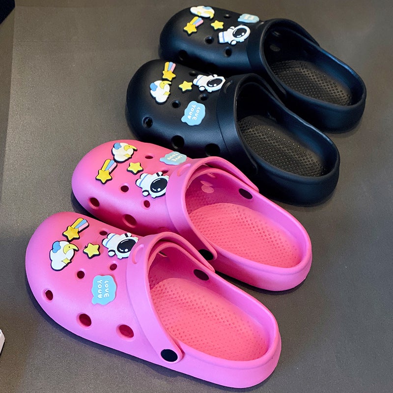 Croc Shoes Women'S Summer Outer Wear Non-Slip Thick-Soled Beach Shoes Baotou Half Slippers For Men Stall Setting - Image 5