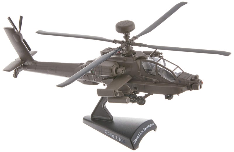 Daron Postage Stamp Boeing AH-64D Apache Longbow 1/100 Scale Diecast Display Model with Stand ,Medium - Image 1